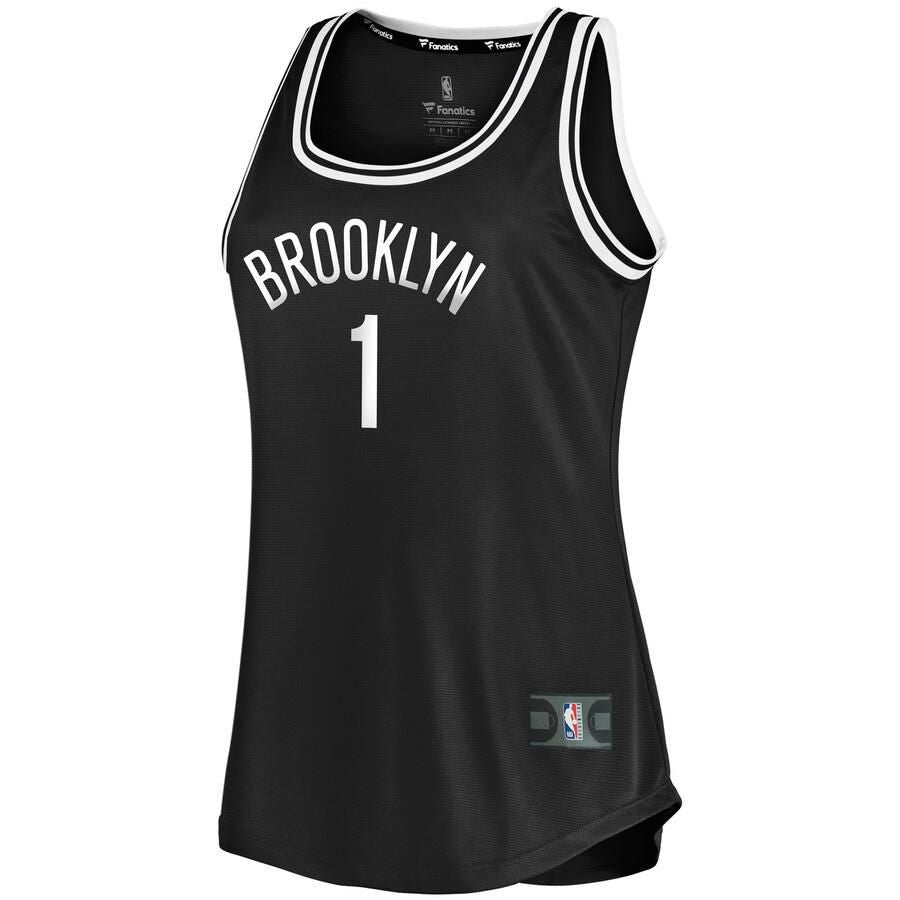Brooklyn Nets D'Angelo Russell Fanatics Branded Fast Break Icon Jersey Womens - Black | Ireland P4710D4