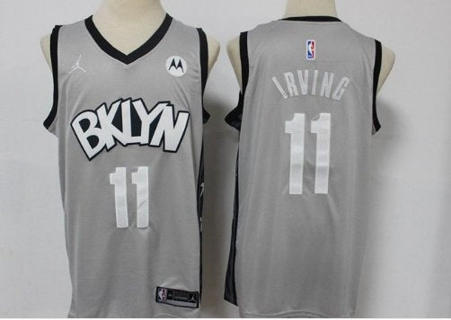 Brooklyn Nets #11 Kyrie Irving Jersey Gray