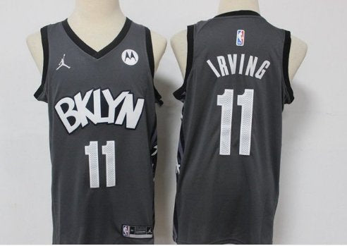 Brooklyn Nets #11 Kyrie Irving Jersey Grey
