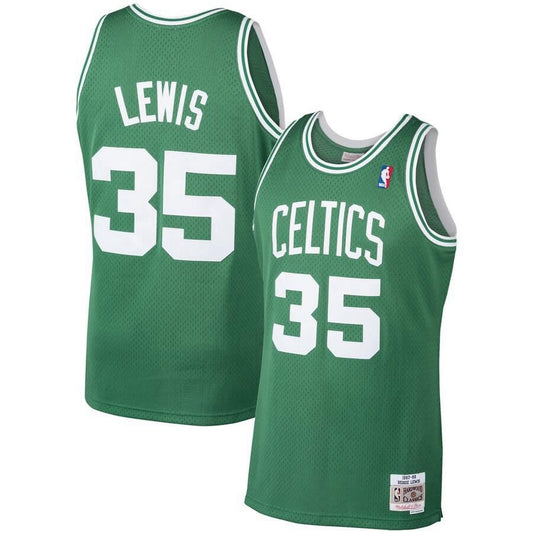 Boston Celtics Reggie Lewis Mitchell and Ness 1987-88 Hardwood Classics Swingman Player Jersey Mens - Green | Ireland T0927U6