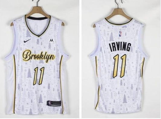 Brooklyn Nets #11 Kyrie Irving Christmas Jersey White